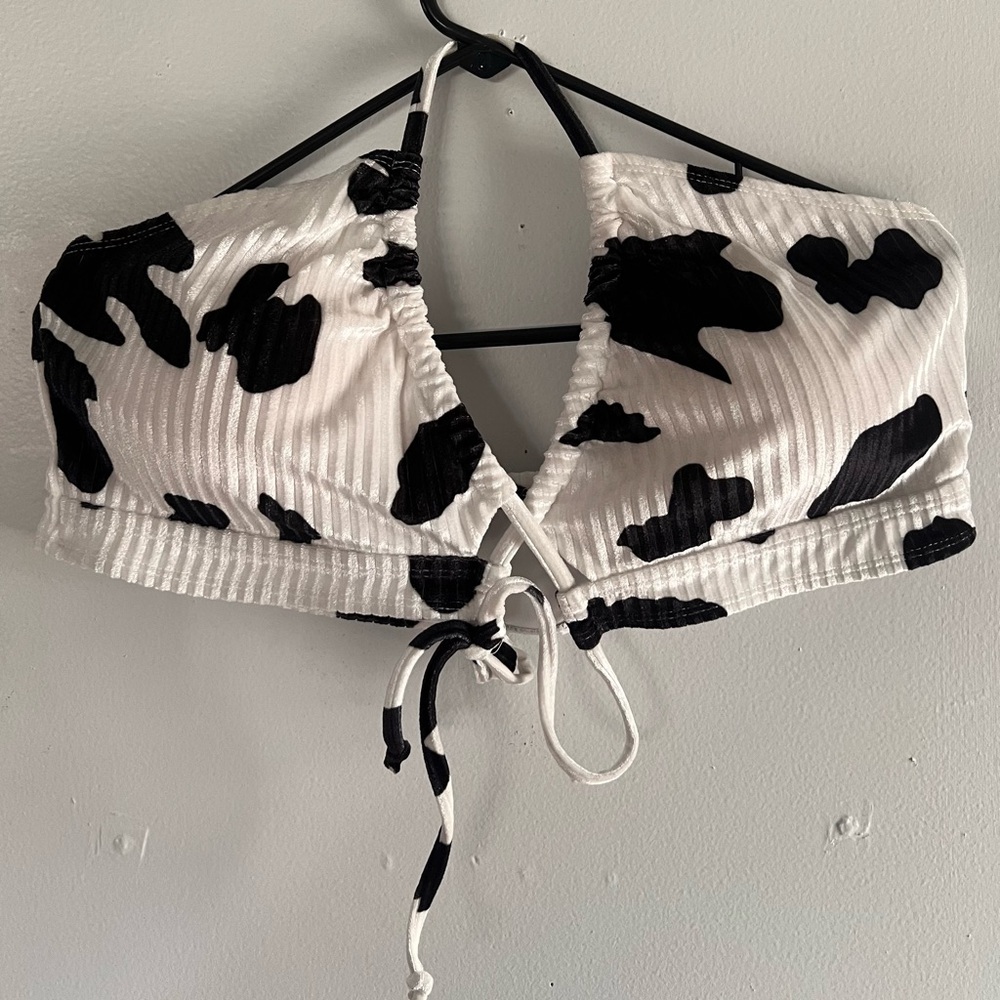 Cow print bathing suit top